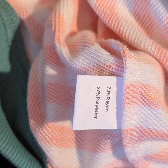 Green White and Orange Striped Sweater L - Picture 4 of 7